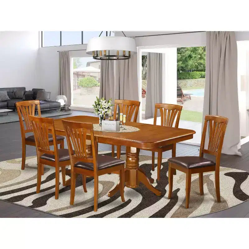 Ensemble de salle à manger rustique - Table et 6 chaises - Table rectangulaire de 40x78 pouces