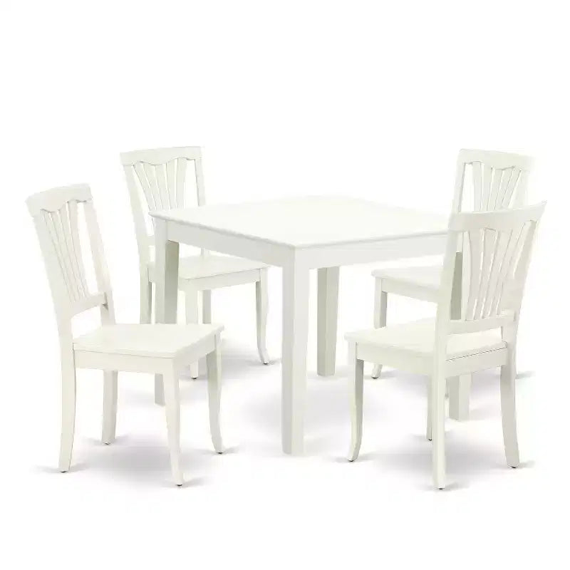 Modern 5Pc Dining Set - Square Table & 4 Chairs - Stylish Home Furniture