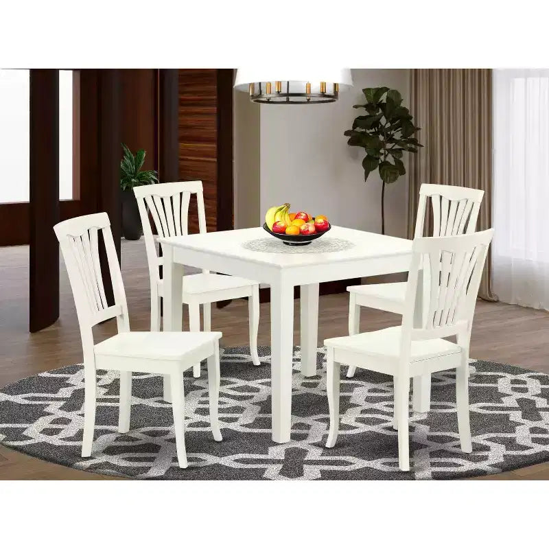 Ensemble de salle à manger moderne 5 pièces - Table carrée et 4 chaises - Meubles élégants pour la maison