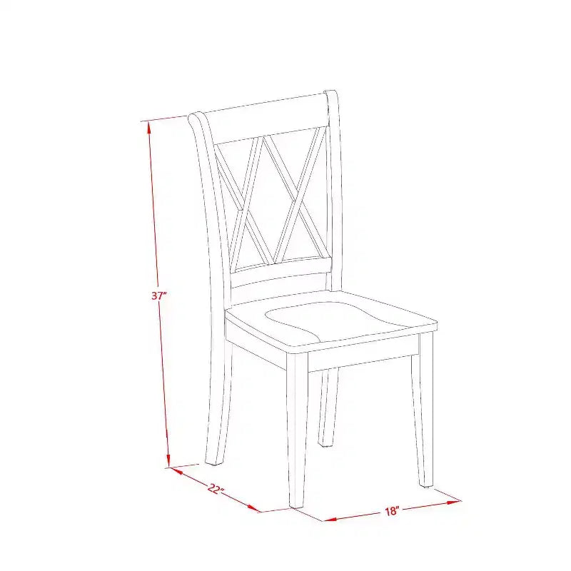 Ensemble de salle à manger 7 pièces, table ovale en bois et 6 chaises – Finition Blanc cassé et Merisier