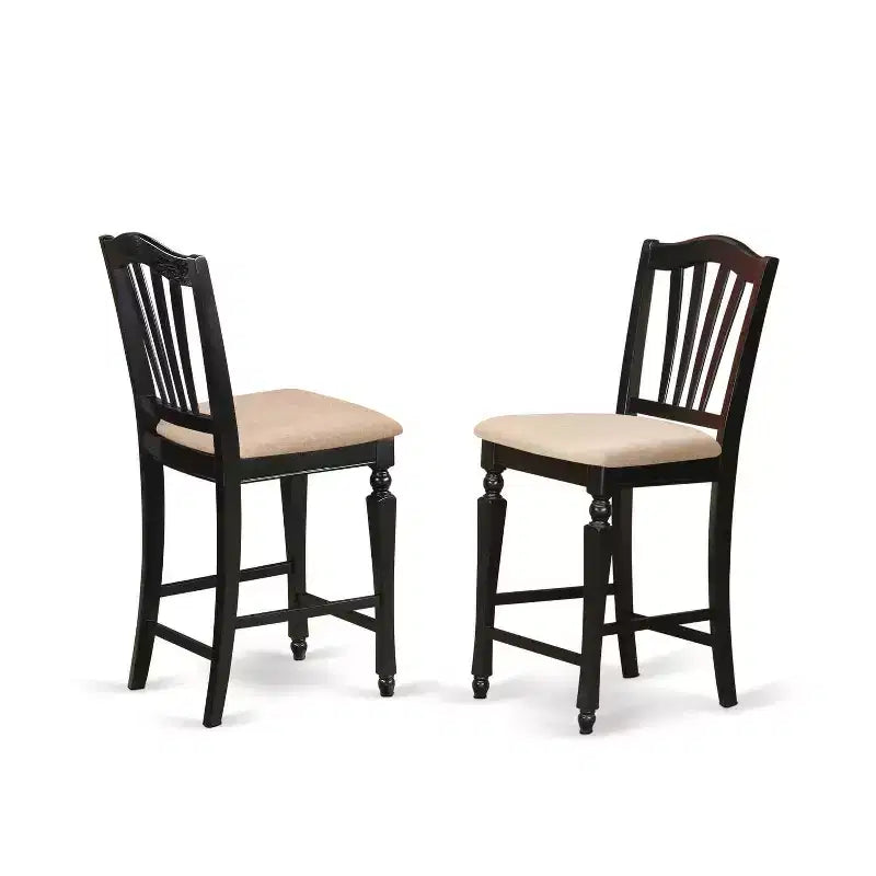 Ensemble de salle à manger hauteur comptoir - Ensemble 3 pièces table et chaises - Table ronde à pied central - Meubles de salle à manger et de cuisine