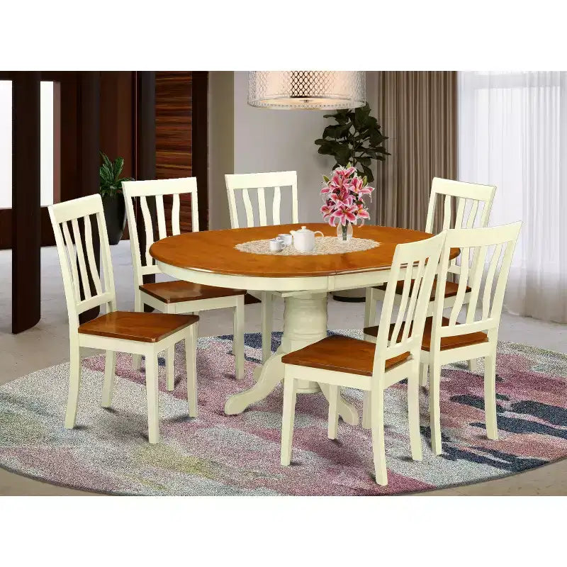 Ensemble Table et 6 Chaises de Salle à Manger – Style Cottage