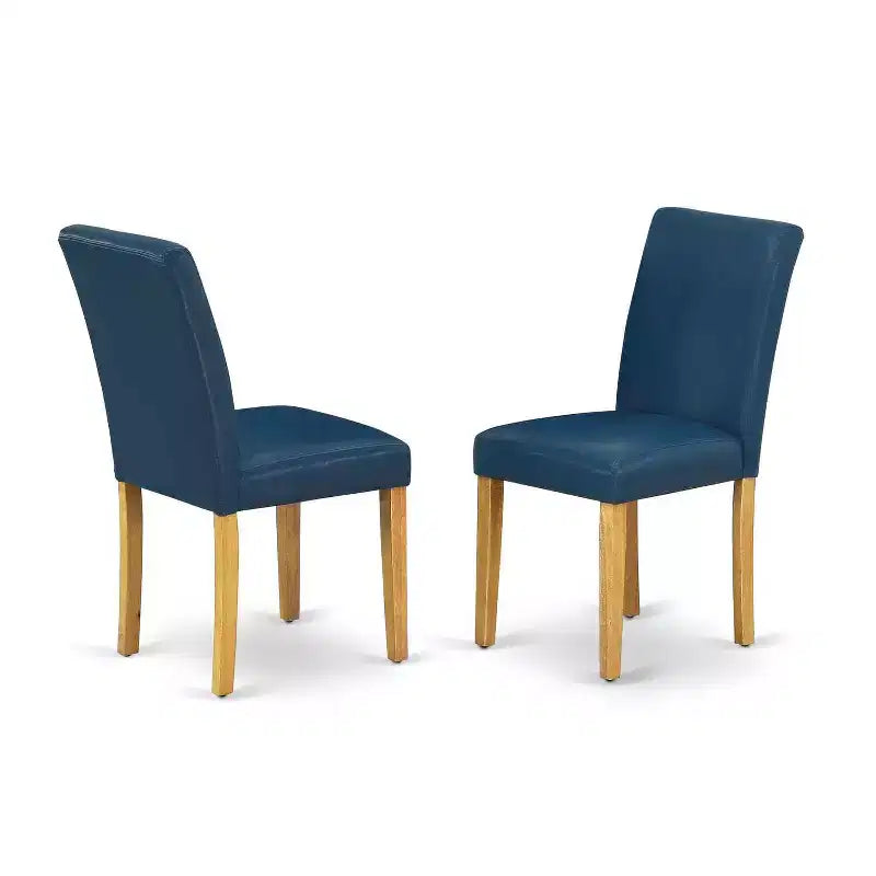 Ensemble de salle à manger rectangulaire 5 pièces, table et 4 chaises - similicuir Oasis, pieds en chêne, rallonge incluse
