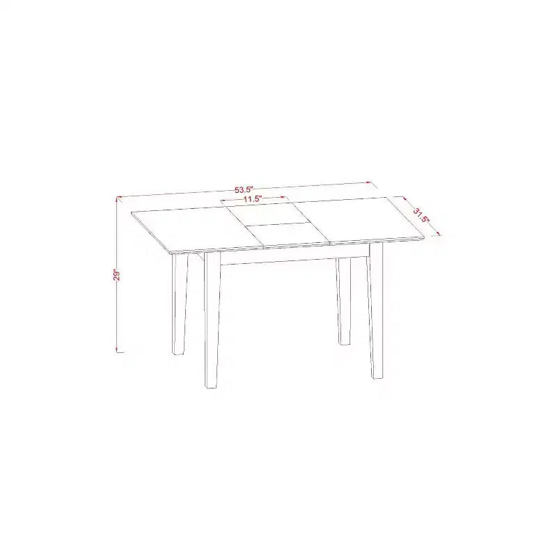 Ensemble de salle à manger rectangulaire 5 pièces, table et 4 chaises - similicuir Oasis, pieds en chêne, rallonge incluse