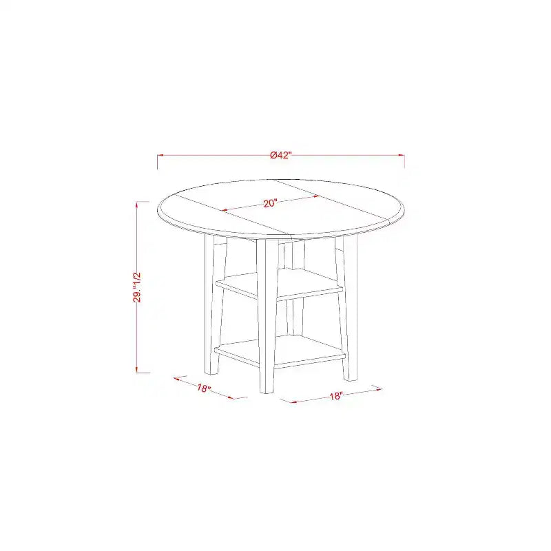 Ensemble de salle à manger rond à abattants - Set 3 pièces table et chaises - Finition blanc lin - Meubles de cuisine et salle à manger modernes