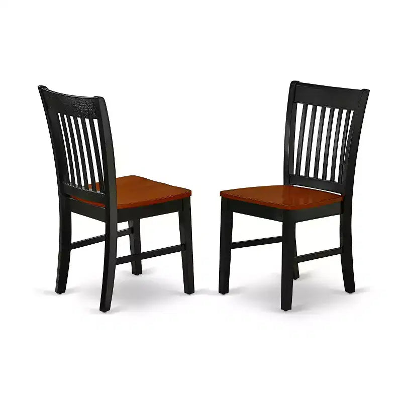 Ensemble de salle à manger Art Nouveau - Table et chaises 5 pièces - Table ronde 42 po, fini cerisier noir