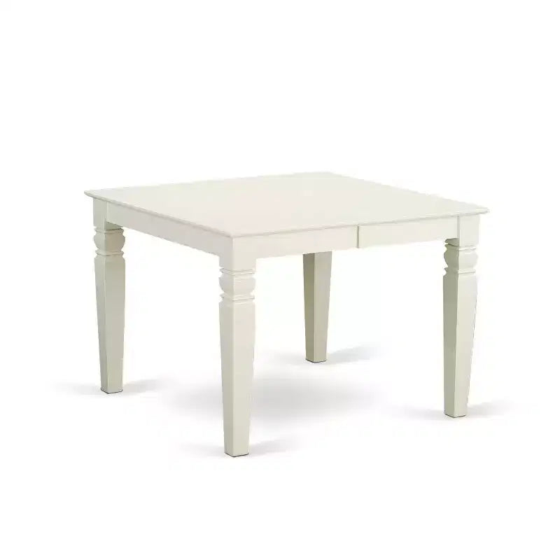 HomeStock Table de salle à manger 5 pièces en bois massif finition cerisier et crème avec 4 chaises Parsons et rallonge papillon