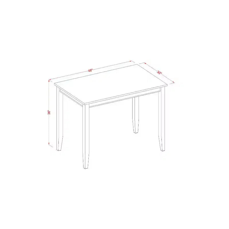 Ensemble de salle à manger haut 5 pièces - Table et 4 chaises - Fini acajou moderne