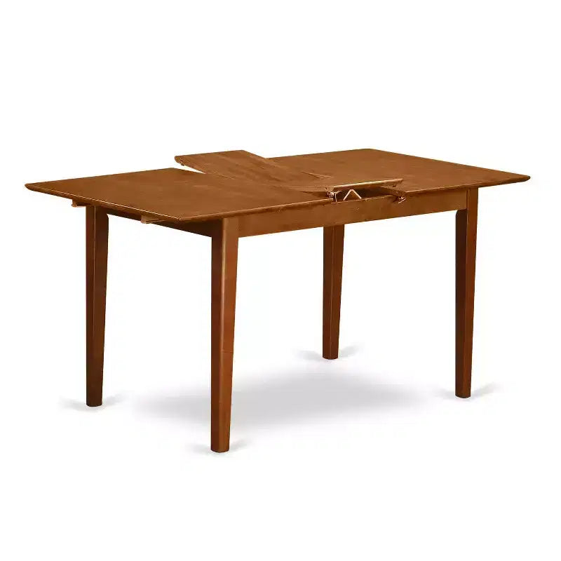 Ensemble de salle à manger 5 pièces - Table rectangulaire avec 4 chaises - Finition marron selle