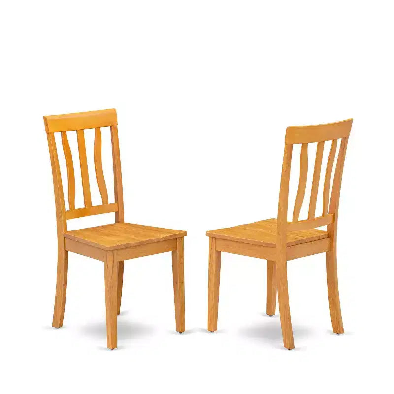 Ensemble Table et Chaises Mid-Century - Ensemble repas 3 pièces - Finition chêne - Table carrée 36