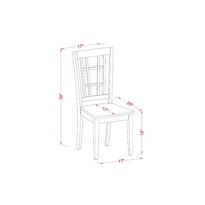 HomeStock Ensemble de salle à manger 5 pièces en bois massif, table ronde à plateau laiteux et cerisier avec 4 chaises