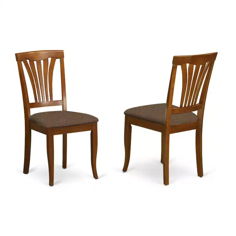 Table à manger ronde 5 pièces HomeStock avec plateau en bois massif finition marron selle et 4 chaises