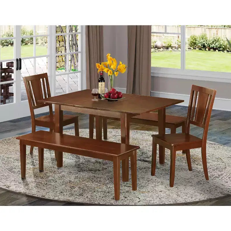 Ensemble de salle à manger de luxe - Petite table à manger avec chaises et banc - Meubles de salle à manger modernes