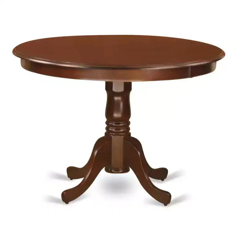 Ensemble de salle à manger rétro – Ensemble table et chaises 3 pièces – Table ronde – Siège en bois – Finition acajou