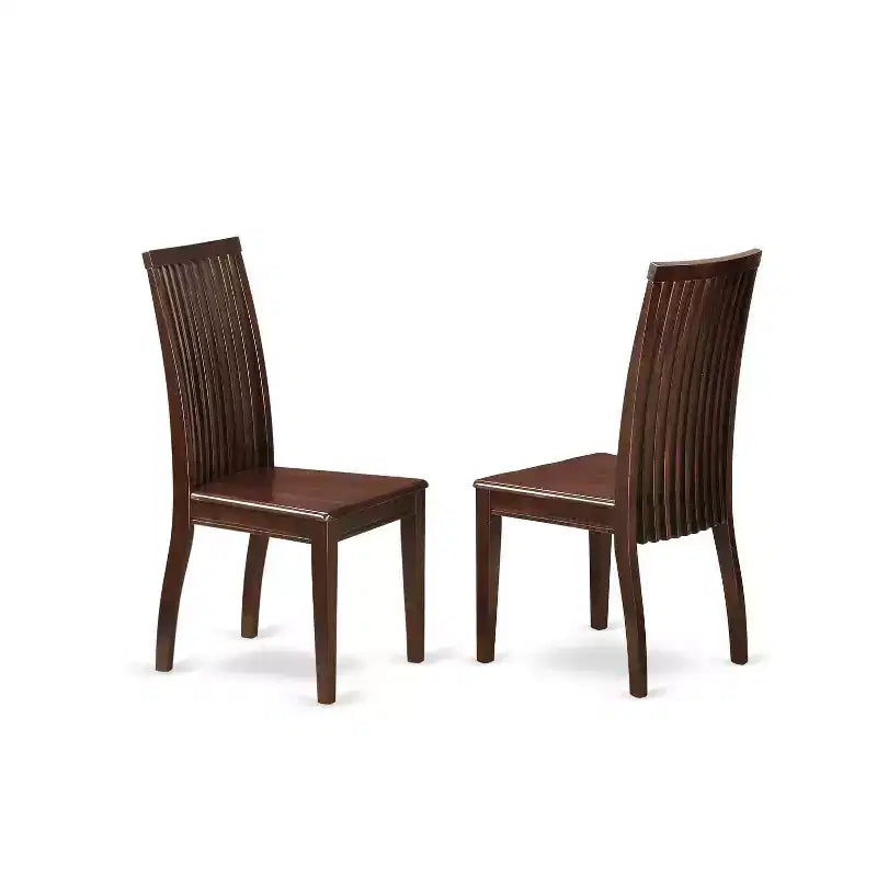 Ensemble de salle à manger rétro – Ensemble table et chaises 3 pièces – Table ronde – Siège en bois – Finition acajou