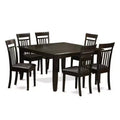 HomeStock 7-Piece Square Cappuccino Finish Solid Wood Top Dining Table with 6-Chairs