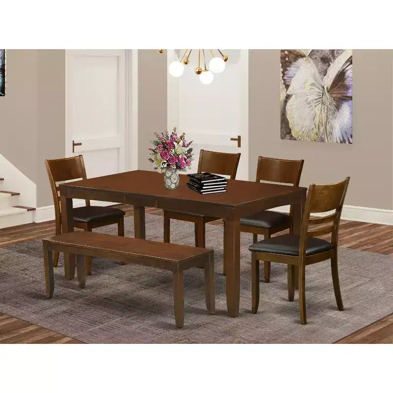 Ensemble de salle à manger rustique - Table avec rallonge et chaises - Ensemble de cuisine de style ferme
