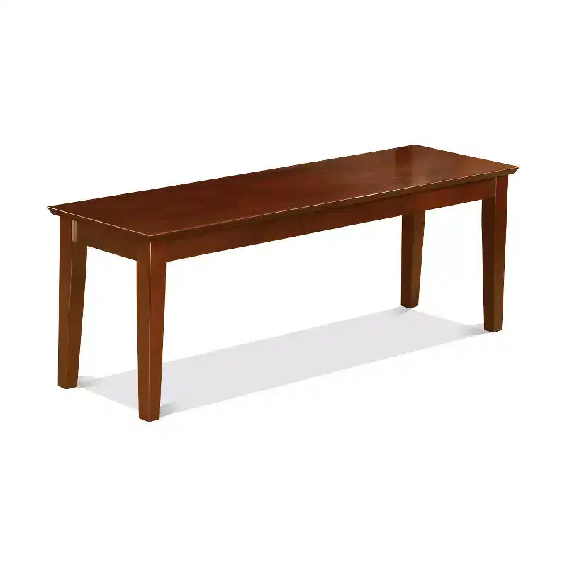 HomeStock Table de salle à manger 6 places rectangulaire en bois massif finition acajou avec 1 banc et 4 chaises