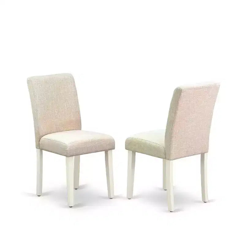 Ensemble repas 5 pièces moderne - Table carrée et 4 chaises - Tissu beige clair - Mobilier de salle à manger pour petits espaces