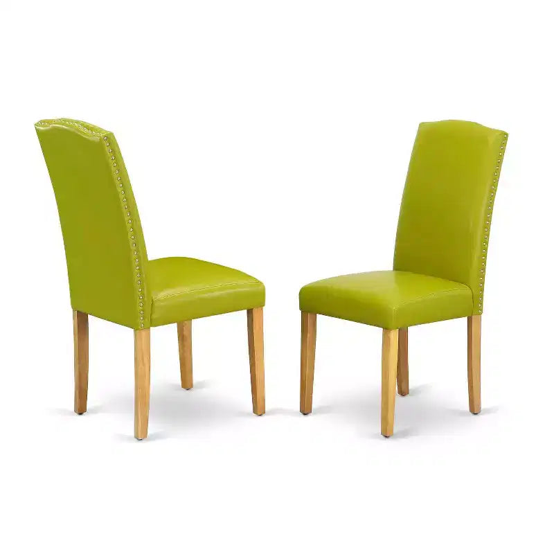 Ensemble de salle à manger rond 5 pièces : table de 42 po avec abattants et 4 chaises Parsons - vert automne