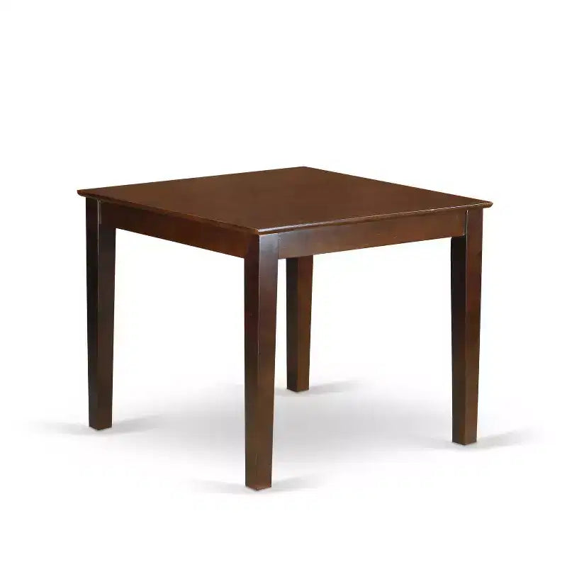 Ensemble de salle à manger carré rétro - Table 36" et 2 chaises - Tissu lin crème - Pieds en acajou - HomeStock
