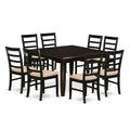 HomeStock 9-Piece Square Cappuccino Finish Solid Wood Top Dining Table with 8-Chairs