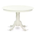 Round Dining Table Set - 42 Inch Table with 2 Modern Chairs - Linen White Finish