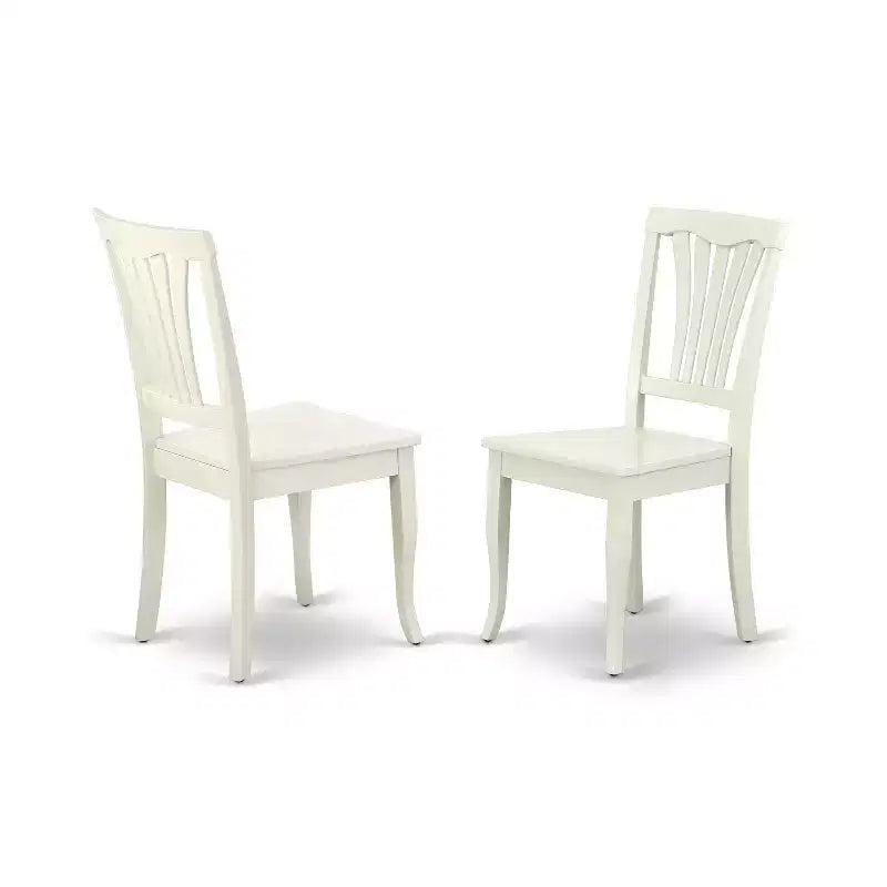 Ensemble de table à manger ronde - Table de 42 pouces avec 2 chaises modernes - Finition blanc lin