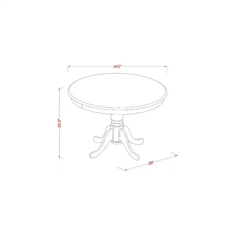 Ensemble de table à manger ronde - Table de 42 pouces avec 2 chaises modernes - Finition blanc lin