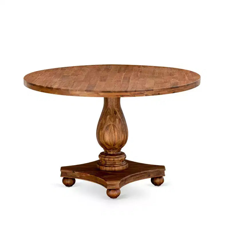 Table de salle à manger HomeStock 7 pièces avec plateau en bois massif finition chêne naturel et 6 chaises Parson