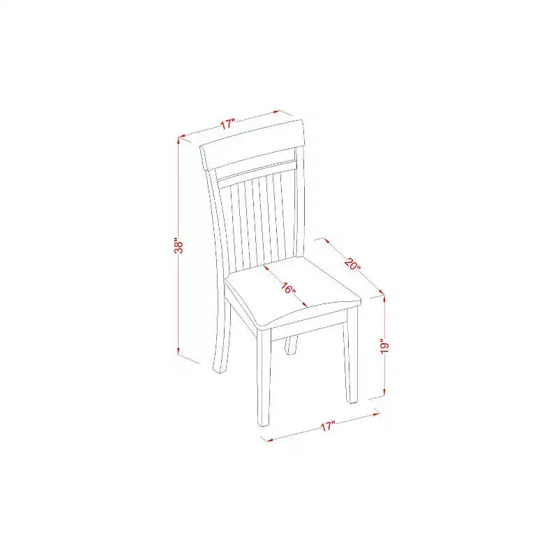 Table à manger rectangulaire 7 pièces HomeStock avec plateau en bois massif finition cappuccino et 6 chaises