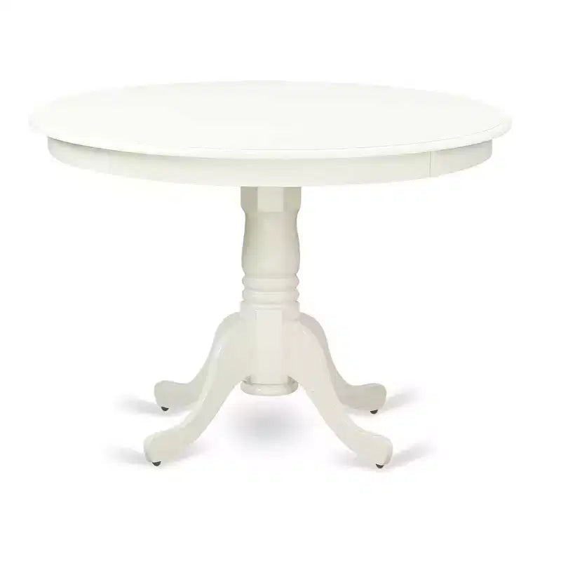 Ensemble de salle à manger 3 pièces Côtier - Table ronde et 2 chaises Parsons - Blanc lin et bleu layette
