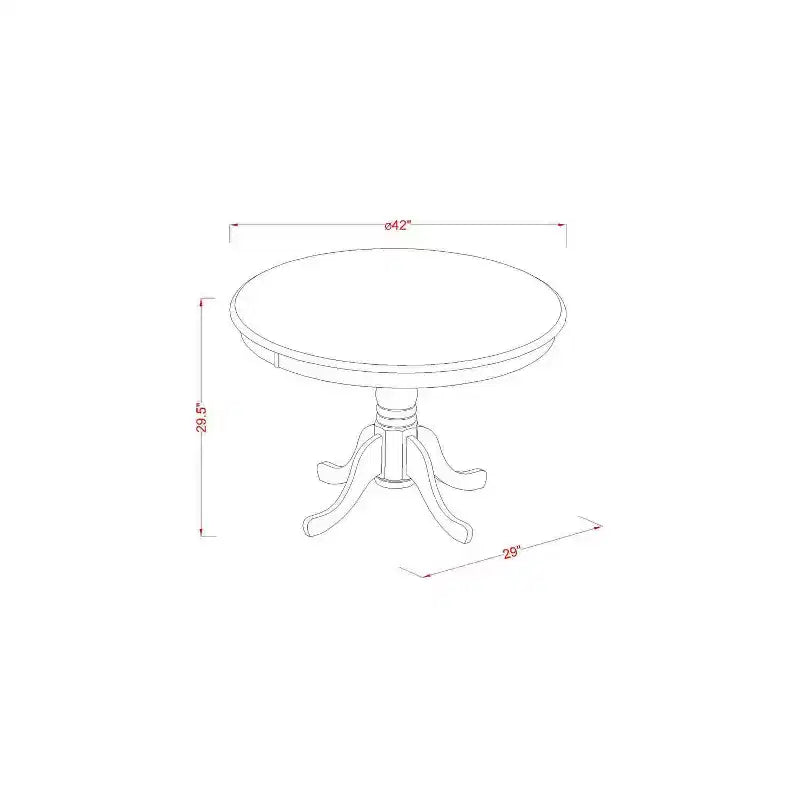 Ensemble de salle à manger 3 pièces Côtier - Table ronde et 2 chaises Parsons - Blanc lin et bleu layette