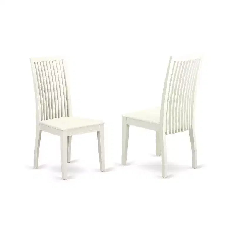 Table à manger HomeStock 5 pièces rectangulaire avec plateau en bois massif finition lin blanc, 2 bancs et 2 chaises