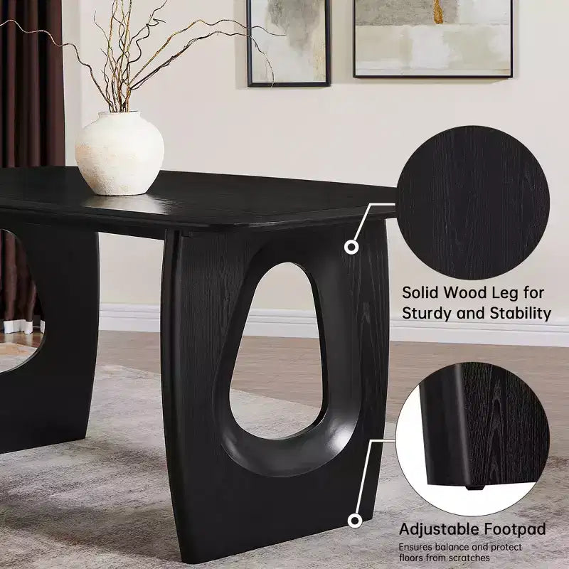 Ensemble de salle à manger moderne pour 4 personnes, table rectangulaire de 68 po avec 4 chaises, base à piédestal, table de dîner pour salle à manger, cuisine - Morden Fort