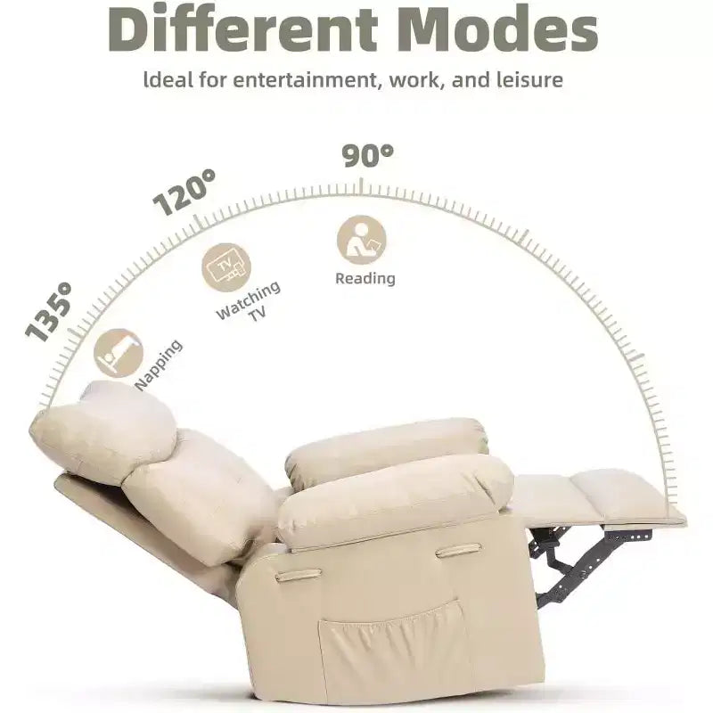 Fauteuil inclinable, Fauteuils inclinables pivotants à bascule, Fauteuil inclinable pivotant chauffant et massant pour salon, chambre à coucher