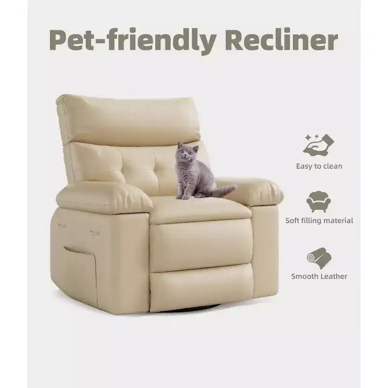 Fauteuil inclinable, Fauteuils inclinables pivotants à bascule, Fauteuil inclinable pivotant chauffant et massant pour salon, chambre à coucher