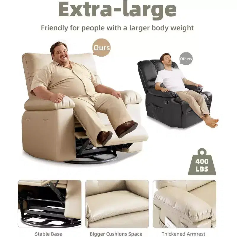 Fauteuil inclinable, Fauteuils inclinables pivotants à bascule, Fauteuil inclinable pivotant chauffant et massant pour salon, chambre à coucher