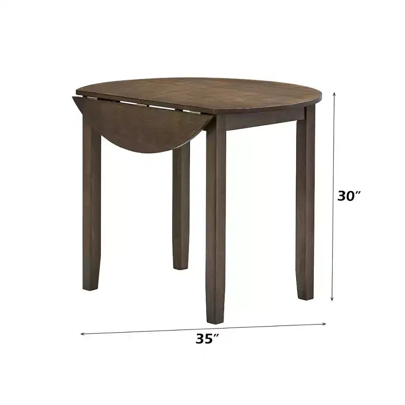 Ensemble de salle à manger 3 pièces GDFStudio Xelina en bois d'hévéa rustique avec table à abattants et chaises rembourrées