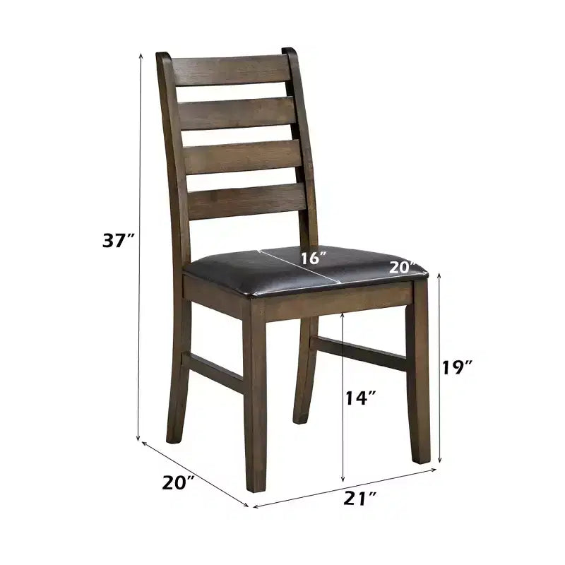 Ensemble de salle à manger 3 pièces GDFStudio Xelina en bois d'hévéa rustique avec table à abattants et chaises rembourrées