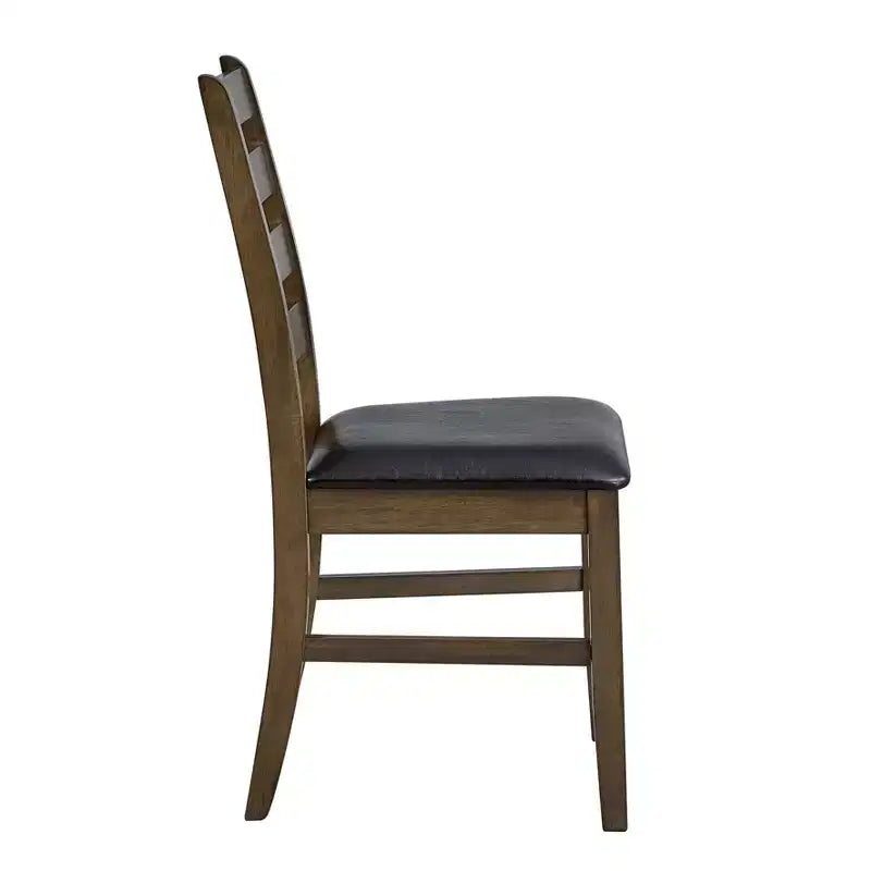 Ensemble de salle à manger 3 pièces GDFStudio Xelina en bois d'hévéa rustique avec table à abattants et chaises rembourrées