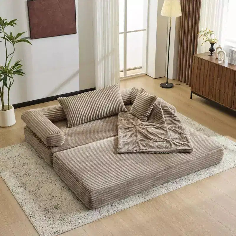 Karl Home | Canapé-lit convertible moderne King Size empilable en velours côtelé
