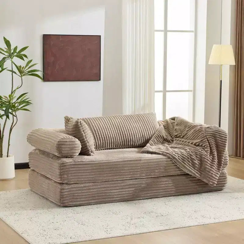 Karl Home | Canapé-lit convertible moderne King Size empilable en velours côtelé