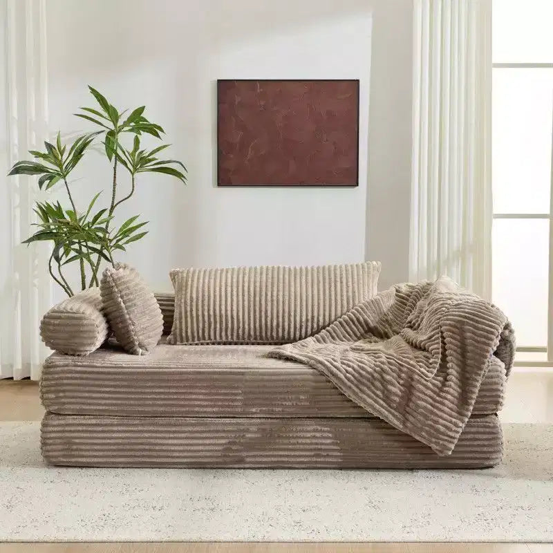 Karl Home | Canapé-lit convertible moderne King Size empilable en velours côtelé