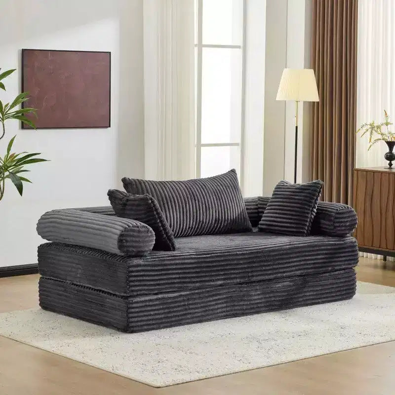 Karl Home | Canapé-lit convertible moderne King Size empilable en velours côtelé
