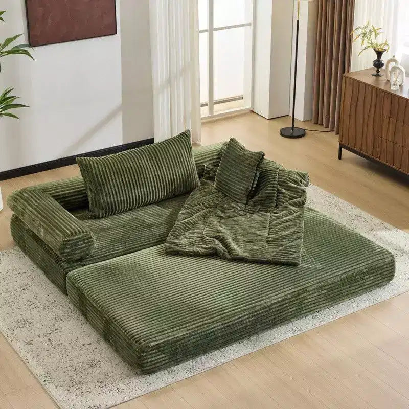 Karl Home | Canapé-lit convertible moderne King Size empilable en velours côtelé