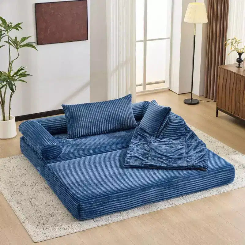 Karl Home | Canapé-lit convertible moderne King Size empilable en velours côtelé