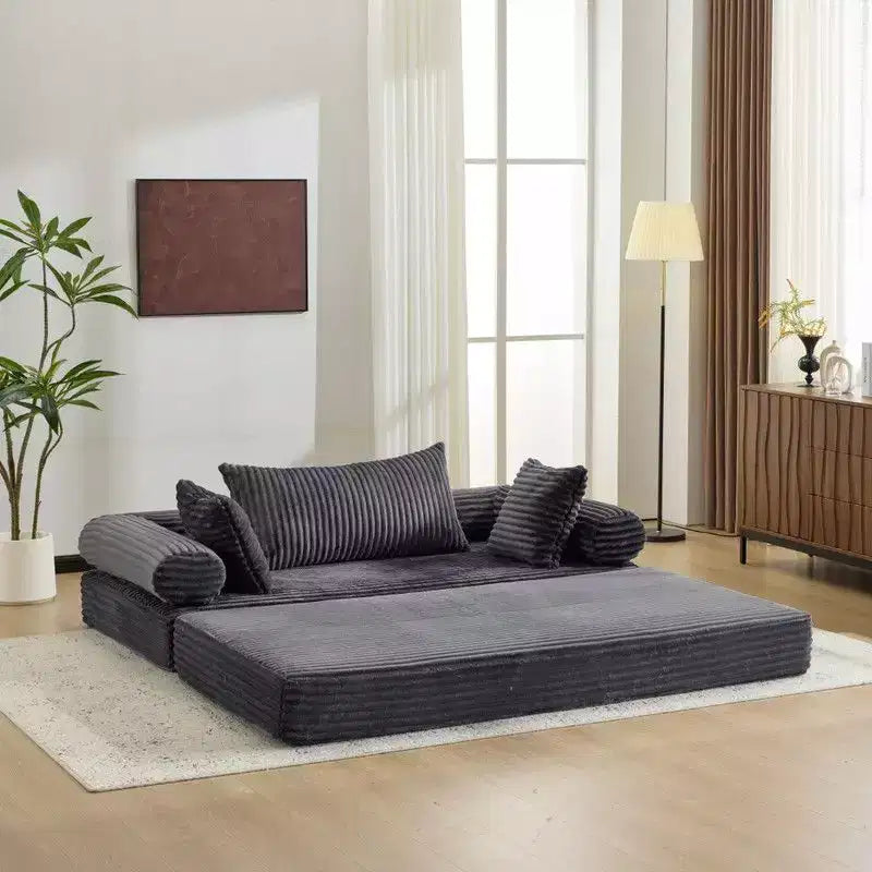 Karl Home | Canapé-lit convertible moderne King Size empilable en velours côtelé