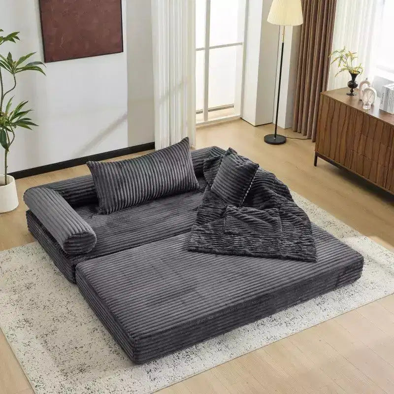 Karl Home | Canapé-lit convertible moderne King Size empilable en velours côtelé