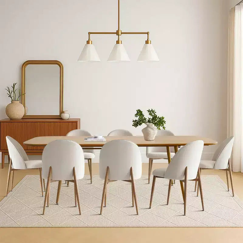 9-Piece Expandable Dining Table Set, 94.5 Wood-Look Extendable Table and 8 Comfy Curved-Back Chairs for Kitchen or Dining Room-Panipeachy
